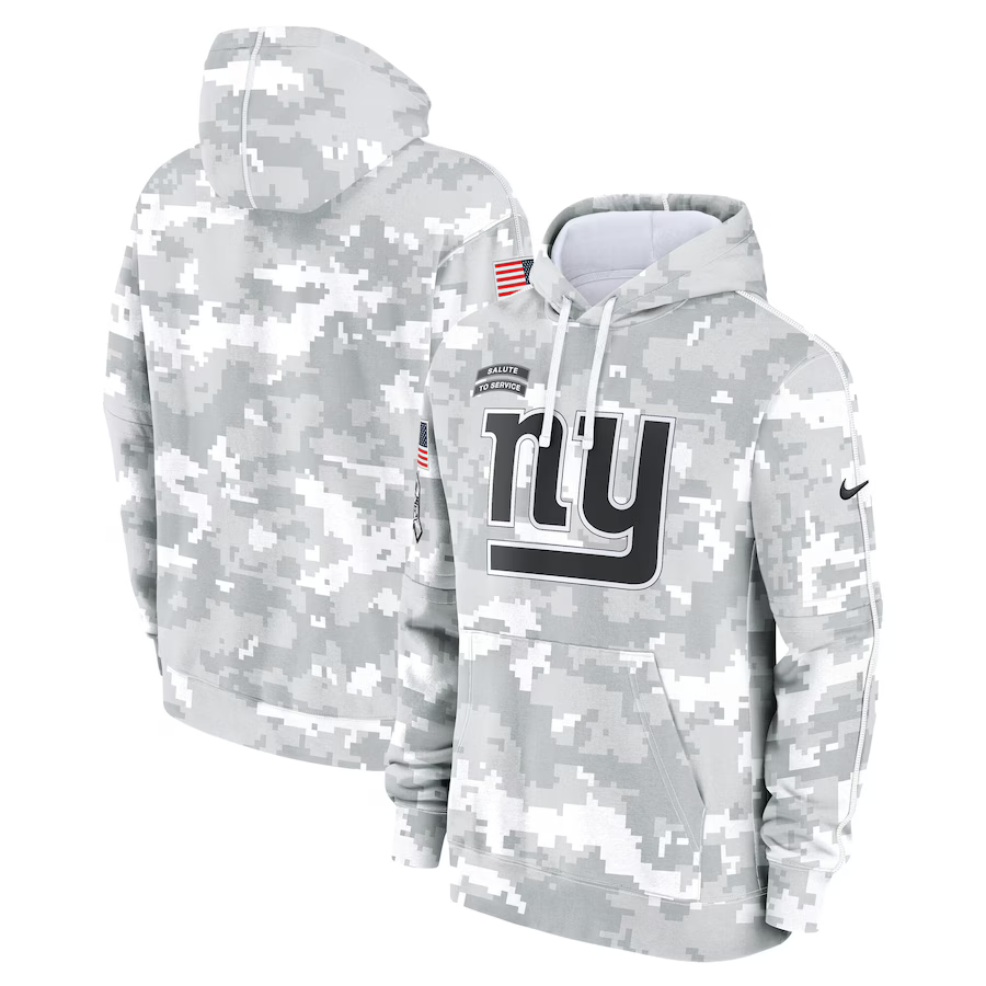 Men's New York Giants Arctic Camo 2024 Salute to Service Club Fleece Pullover Hoodie1 football jersey product view 1