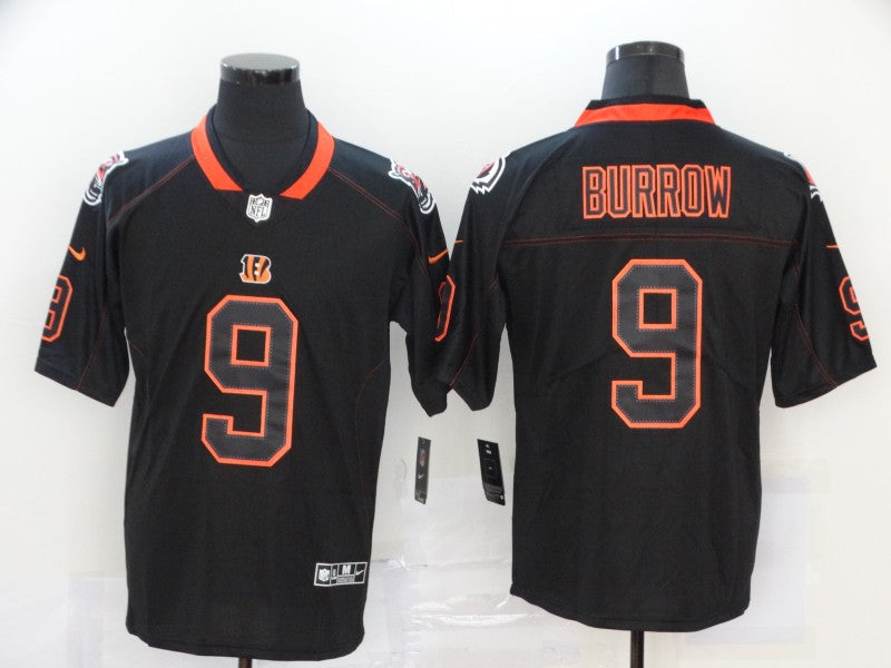 Men's Cincinnati Bengals Joe Burrow #9 Black Team Game Jersey1 football jersey product view 1