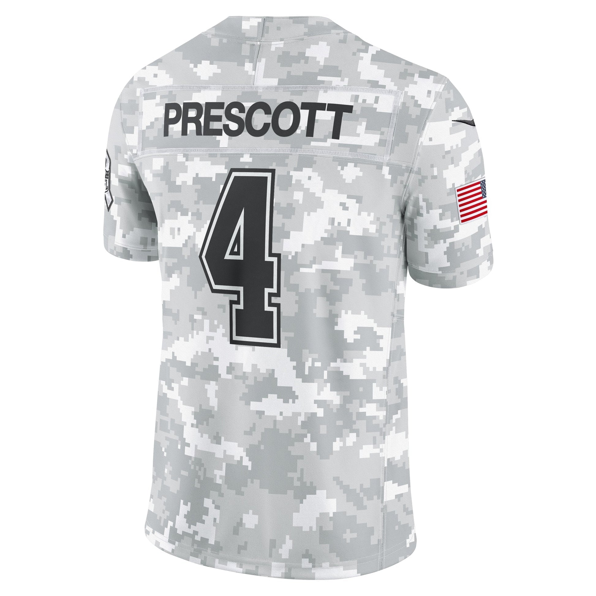 Dak Prescott Dallas Cowboys 2024 Salute to Service Limited Jersey - Arctic Camo football jersey product view 3