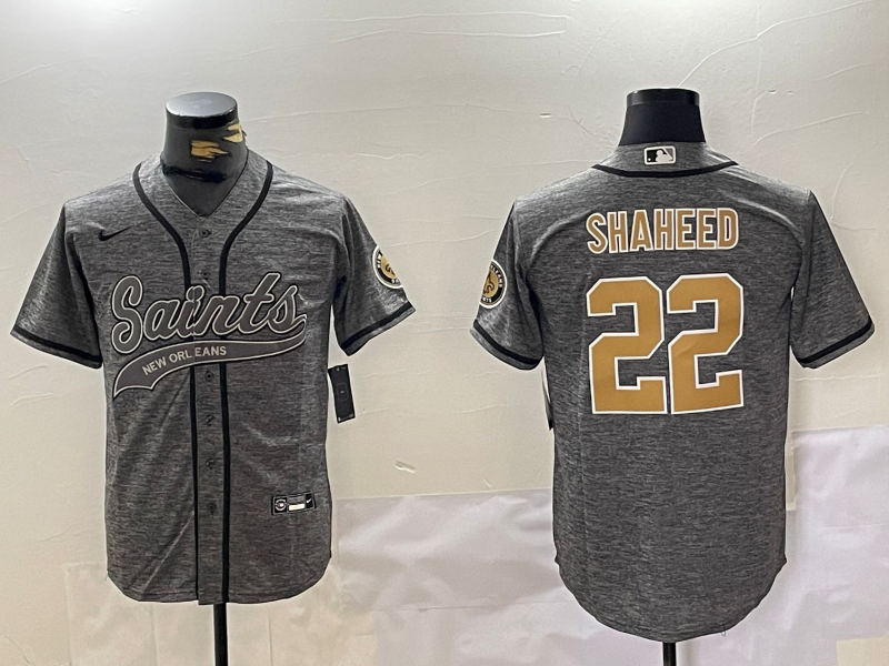 Men's New Orleans Saints Rashid Shaheed #22 Gray Player Jersey1 football jersey product view 1