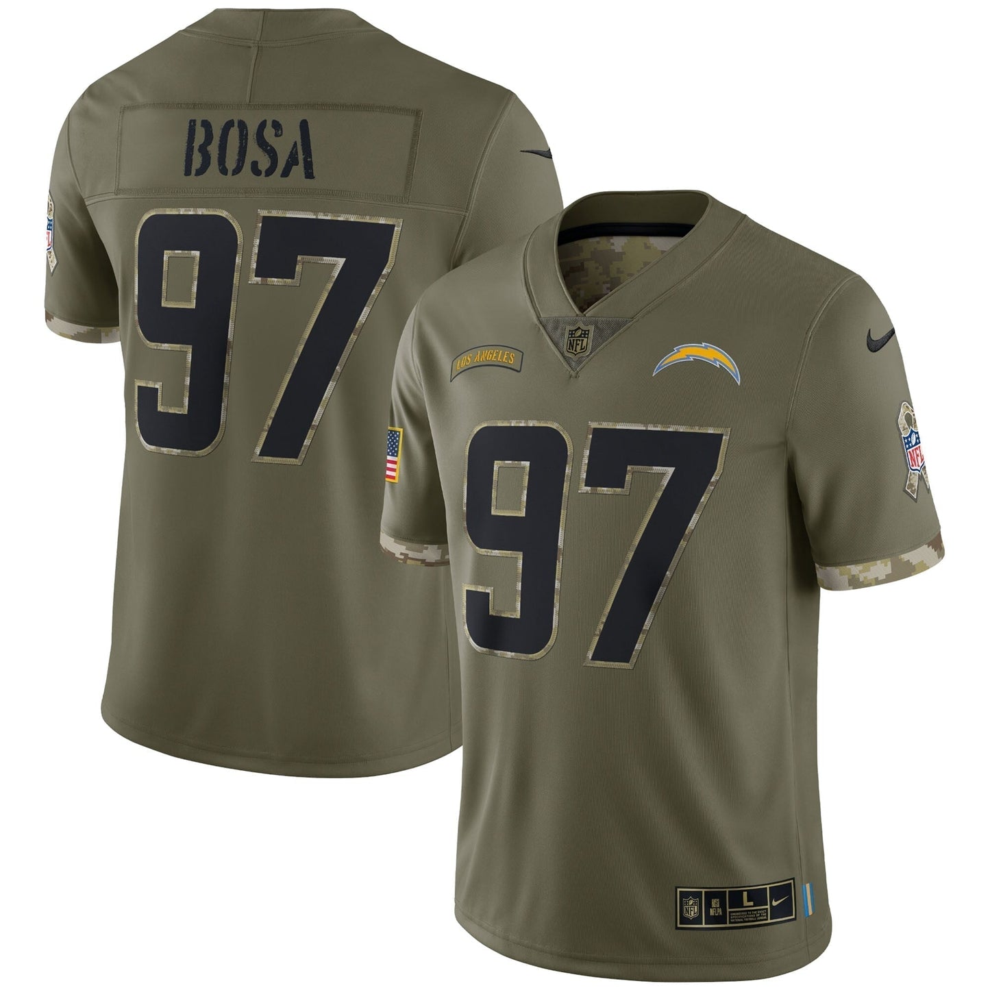 Joey Bosa Los Angeles Chargers 2022 Salute To Service Limited Jersey - Olive football jersey product view 1