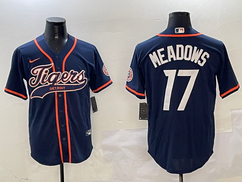 Men's Detroit Tigers Austin Meadows Navy Player Jersey baseball jersey product view 1