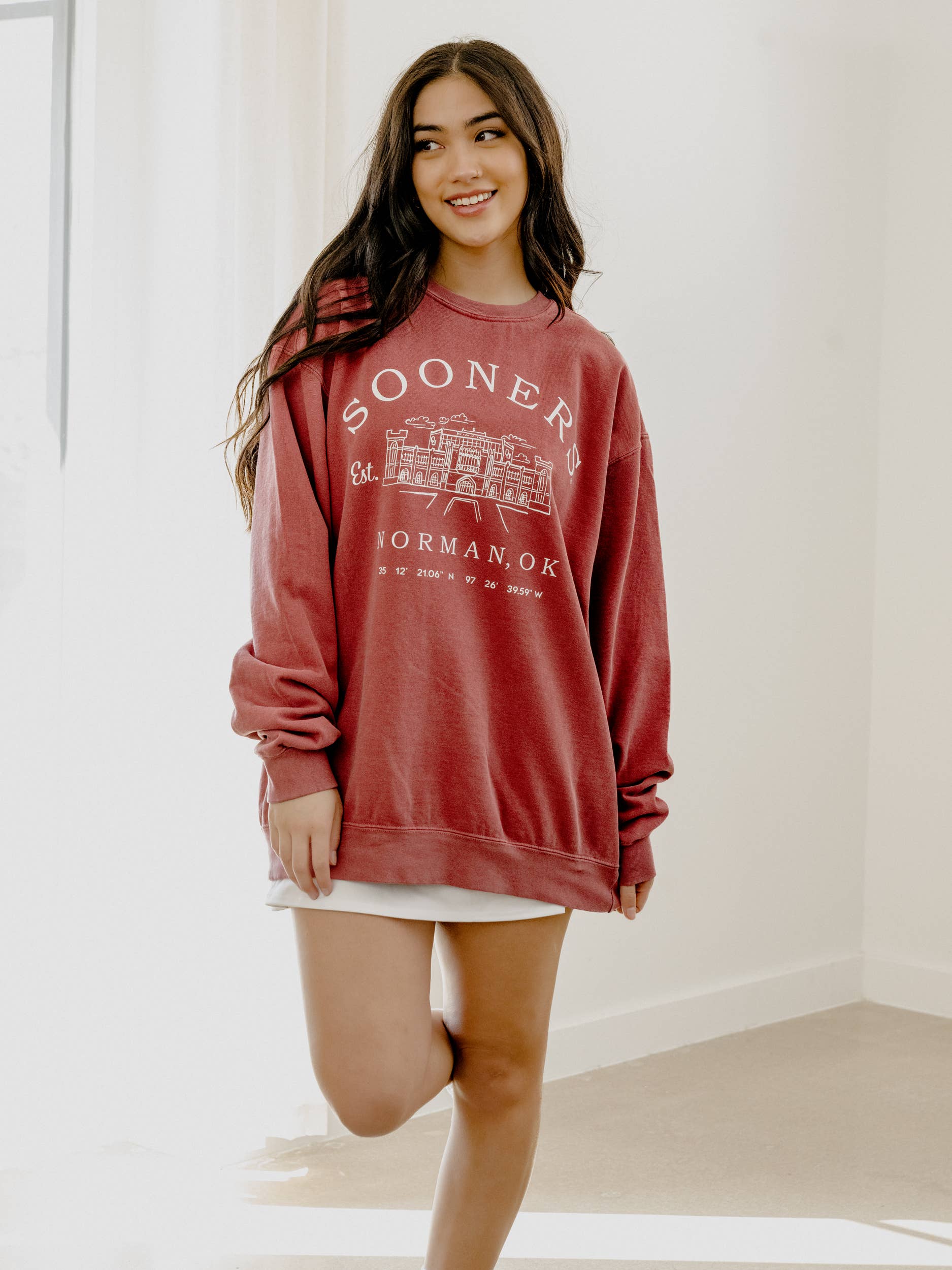 Ou Sooners Stadium Coordinates Crimson Cc Sweatshirt Unisex T-shirt, Sweatshirt, Hoodie, Long Sleeve Tee - T-Shirt, Sweatshirt, Hoodie