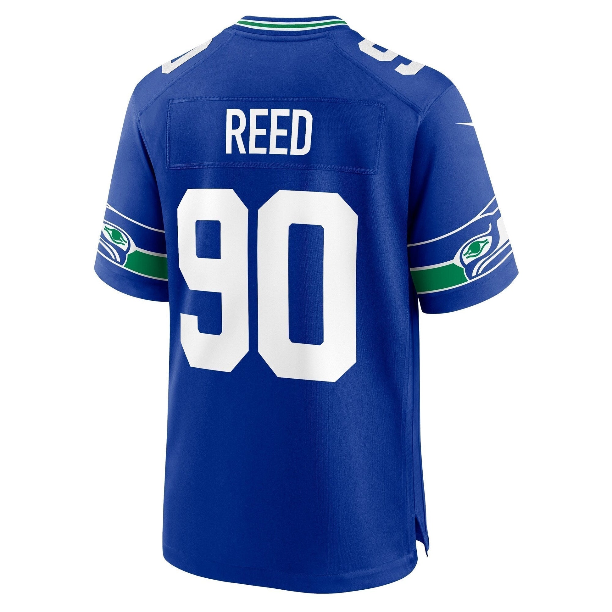 Jarran Reed Seattle Seahawks Throwback Game Jersey - Royal football jersey product view 3