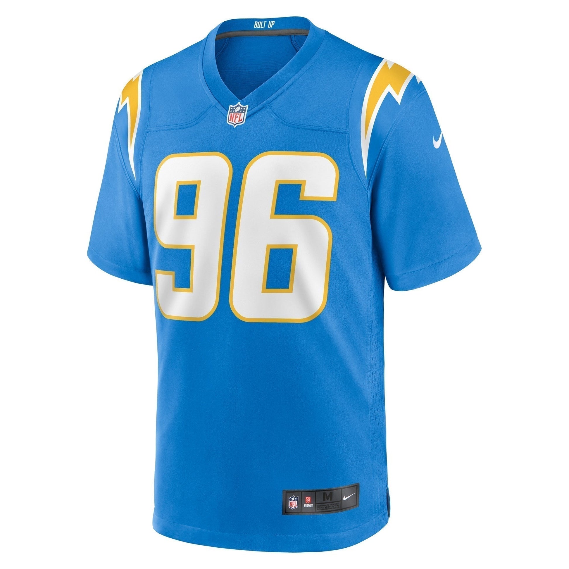 Christian Covington Los Angeles Chargers Team Game Jersey - Powder Blue football jersey product view 2