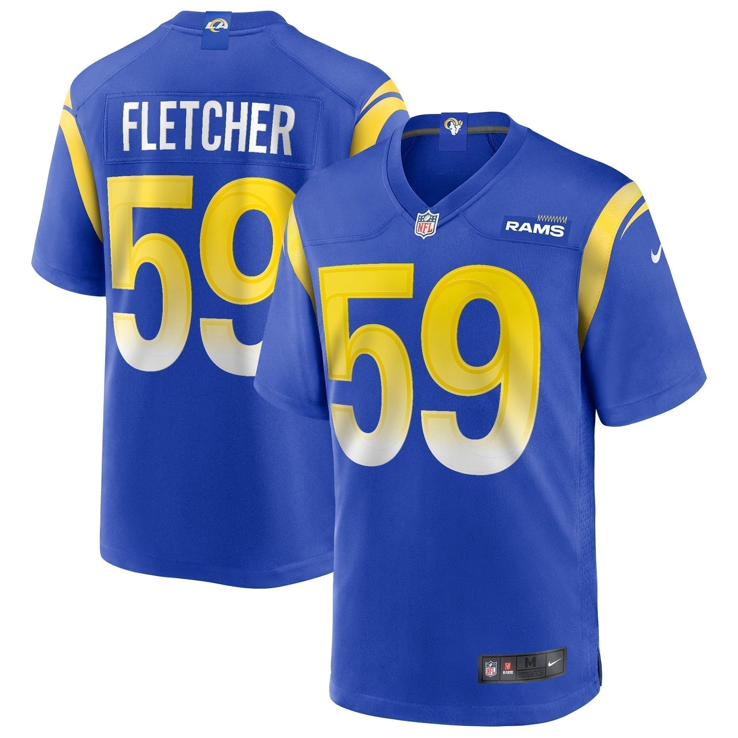 London Fletcher Los Angeles Rams Game Retired Jersey - Royal football jersey product view 1