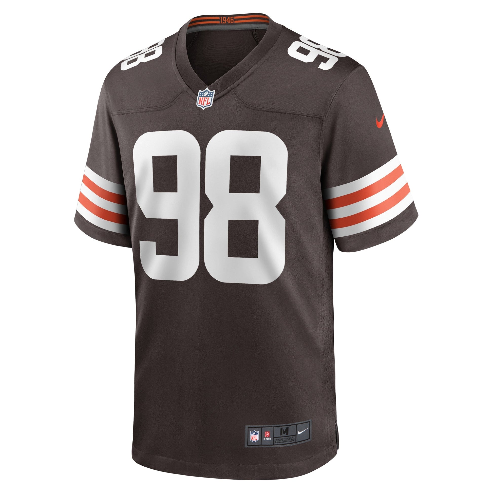 Trysten Hill Cleveland Browns Game Jersey - Brown football jersey product view 2
