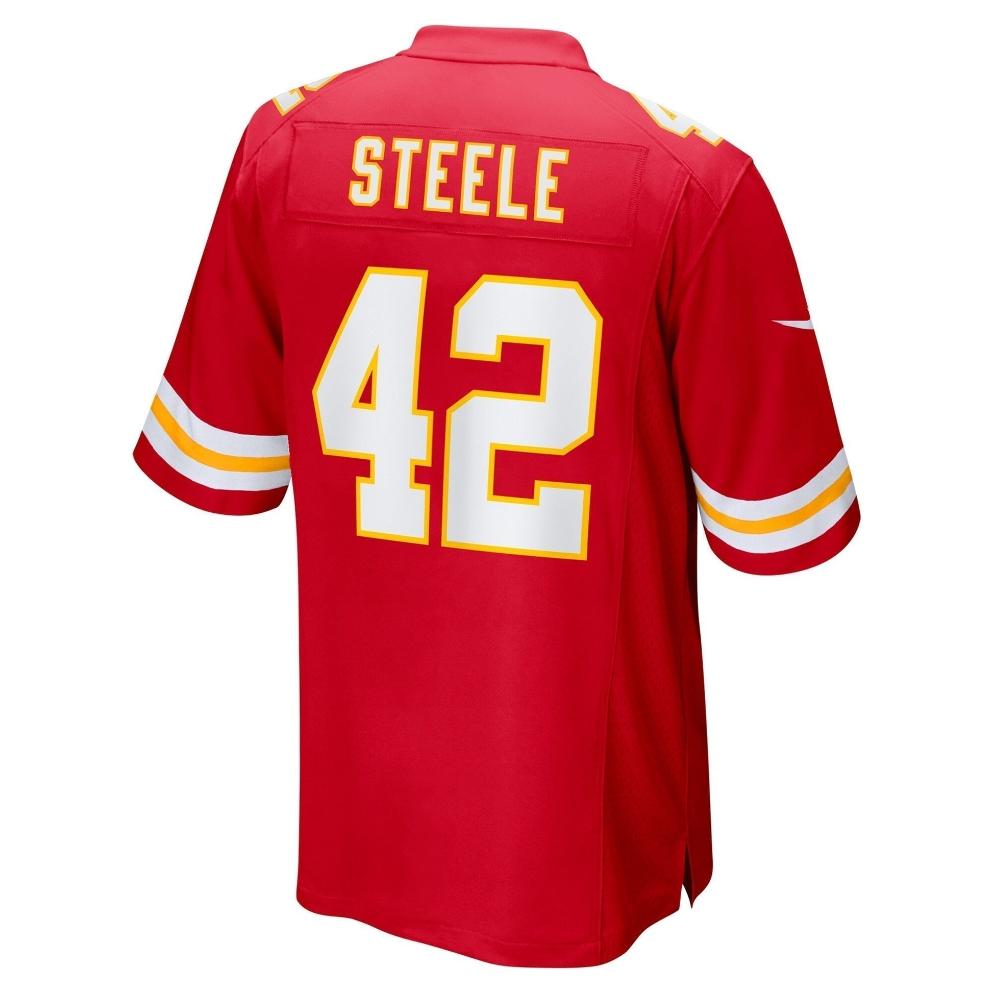 Carson Steele Kansas City Chiefs Game Jersey - Red football jersey product view 3