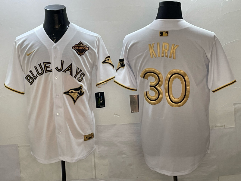 Men's Toronto Blue Jays Alejandro Kirk #30 White Player Jersey baseball jersey product view 1