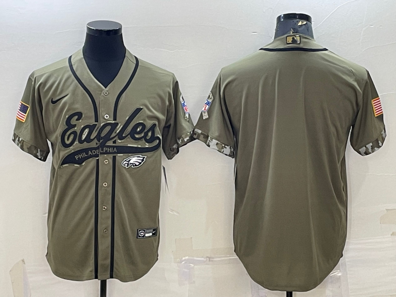 Men's Philadelphia Eagles Olive 2022 Salute To Service Limited Blank Jersey football jersey product view 1