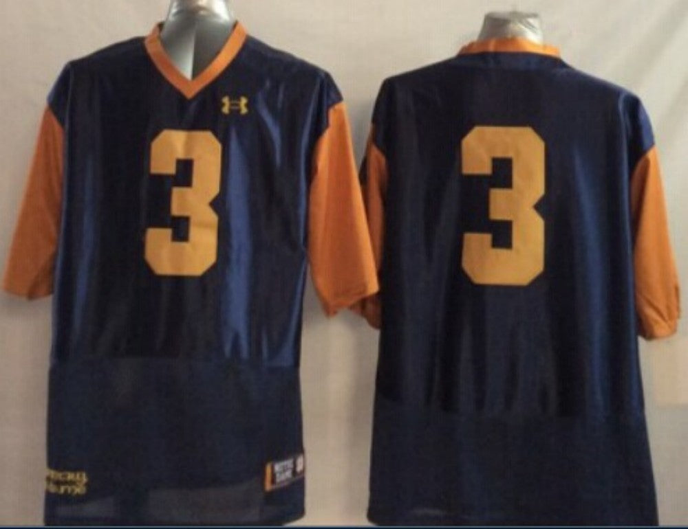 Men's Notre Dame Fighting Irish Joe Montana #3 Navy Player Jersey sports jersey product view 1