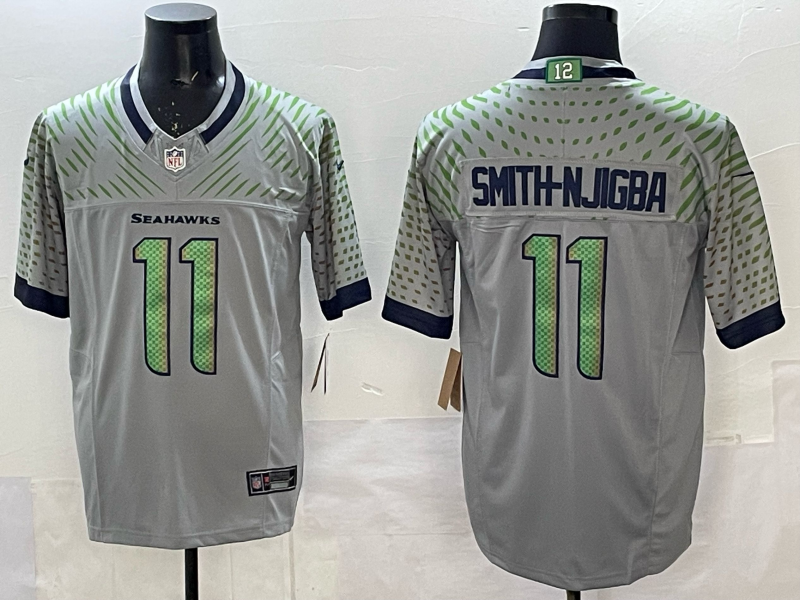 Men's Seattle Seahawks Jaxon Smith-Njigba #11 Wolf Gray 2025 Rivalries Collection Limited Jersey football jersey product view 1