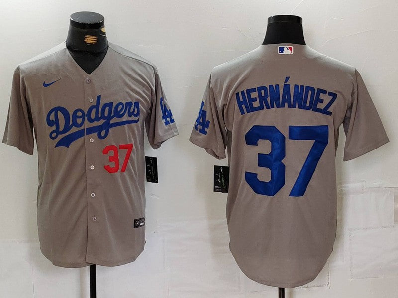 Men's Los Angeles Dodgers Teoscar Hernandez #37 Gray Limited Player Jersey baseball jersey product view 1