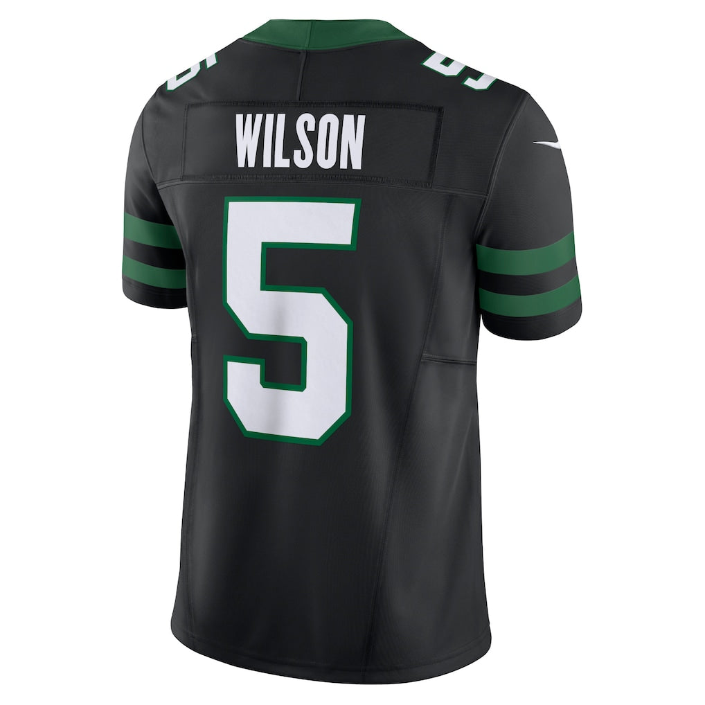 NY.Jets #5 Garrett Wilson Legacy Black Alternate Vapor F.U.S.E. Limited Jersey football jersey product view 1