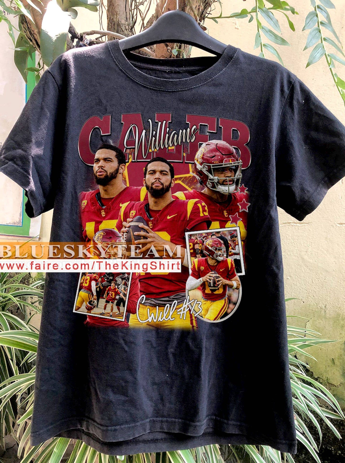 Vintage 90s Caleb Williams T-Shirt - Retro Football Tee Unisex T-shirt, Sweatshirt, Hoodie, Long Sleeve Tee - T-Shirt, Sweatshirt, Hoodie
