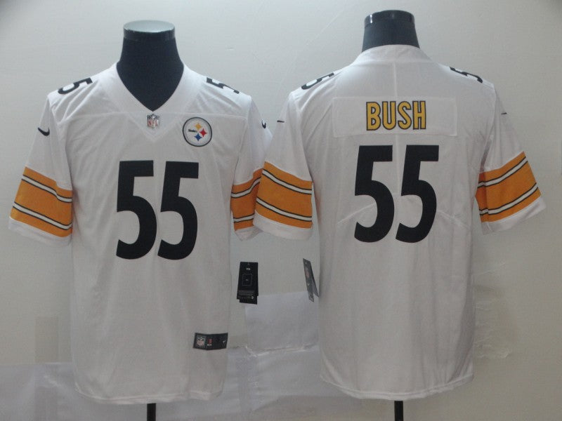 Men's Pittsburgh Steelers Devon Bush Jr. White Game Jersey football jersey product view 1