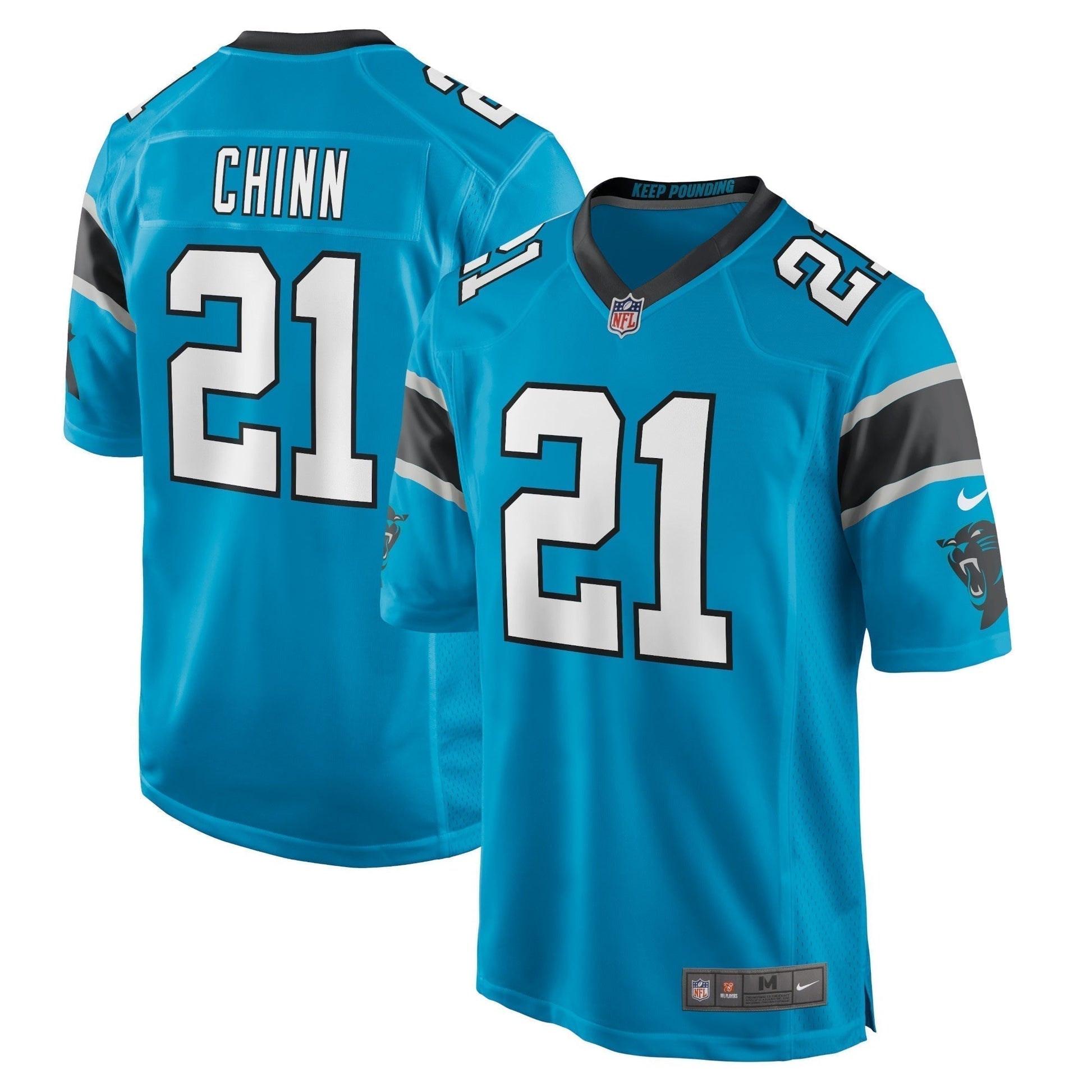 Jeremy Chinn Carolina Panthers Game Jersey - Blue football jersey product view 1