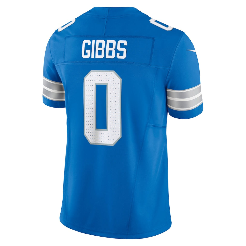D.Lions #0 Jahmyr Gibbs Blue Vapor F.U.S.E. Limited Jersey football jersey product view 1