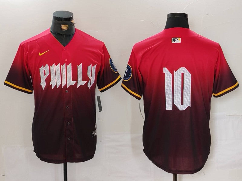 Men's Philadelphia Phillies J.T. Realmuto #10 Red 2024 City Connect Replica Player Jersey baseball jersey product view 1