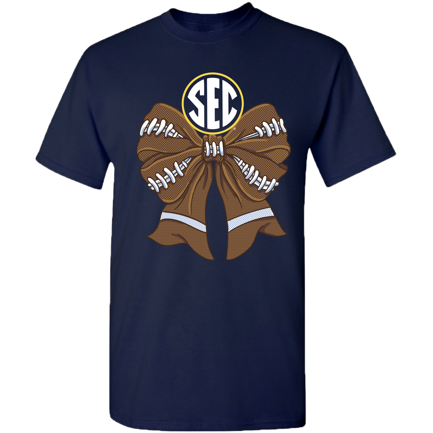 College- Sec - 4 - Sec Football Bow - Navy Unisex T-shirt, Sweatshirt, Hoodie, Long Sleeve Tee - T-Shirt, Sweatshirt, Hoodie