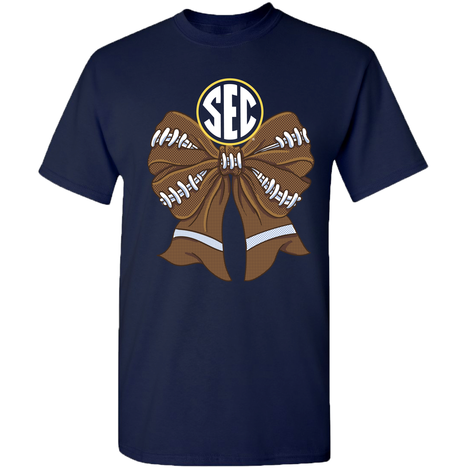 College- Sec - 4 - Sec Football Bow - Navy Unisex T-shirt, Sweatshirt, Hoodie, Long Sleeve Tee - T-Shirt, Sweatshirt, Hoodie