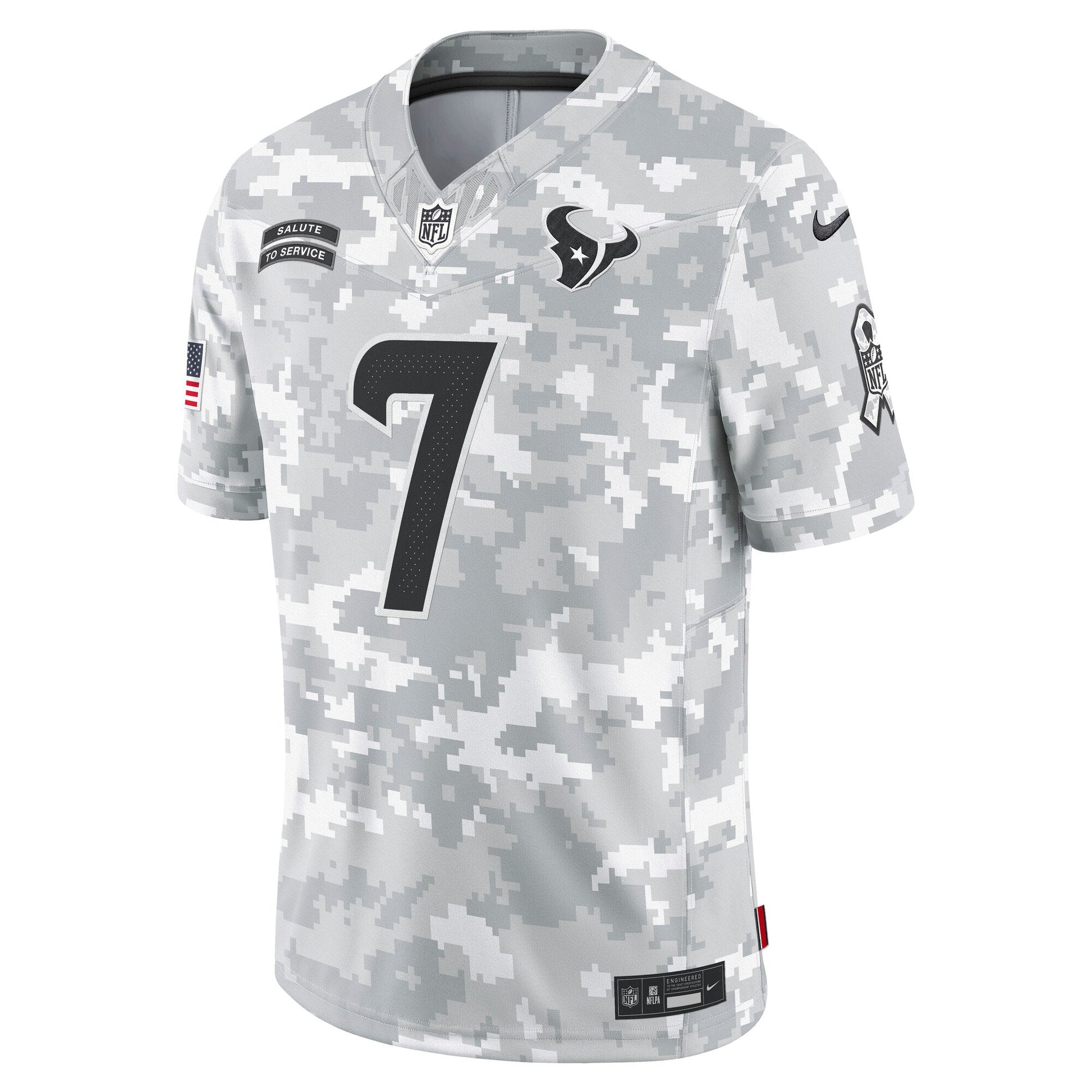 C.J. Stroud Houston Texans 2024 Salute to Service Limited Jersey - Arctic Camo football jersey product view 2