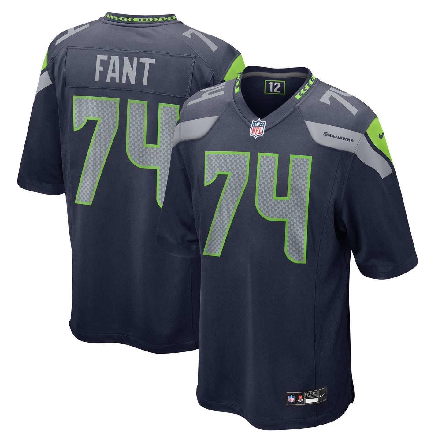 George Fant Seattle Seahawks Game Jersey - College Navy football jersey product view 1