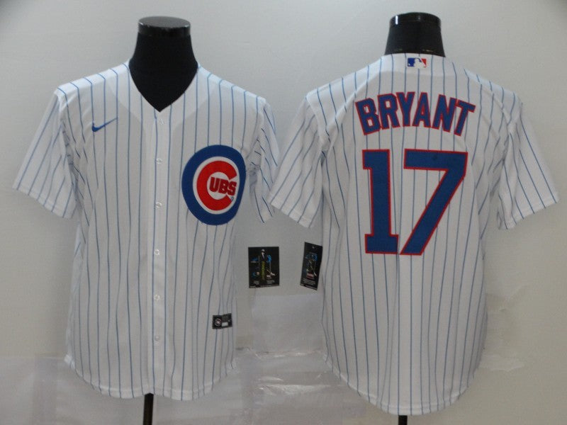 Men's Chicago Cubs Kris Bryant #17 White Replica Baseball Jersey1 baseball jersey product view 1