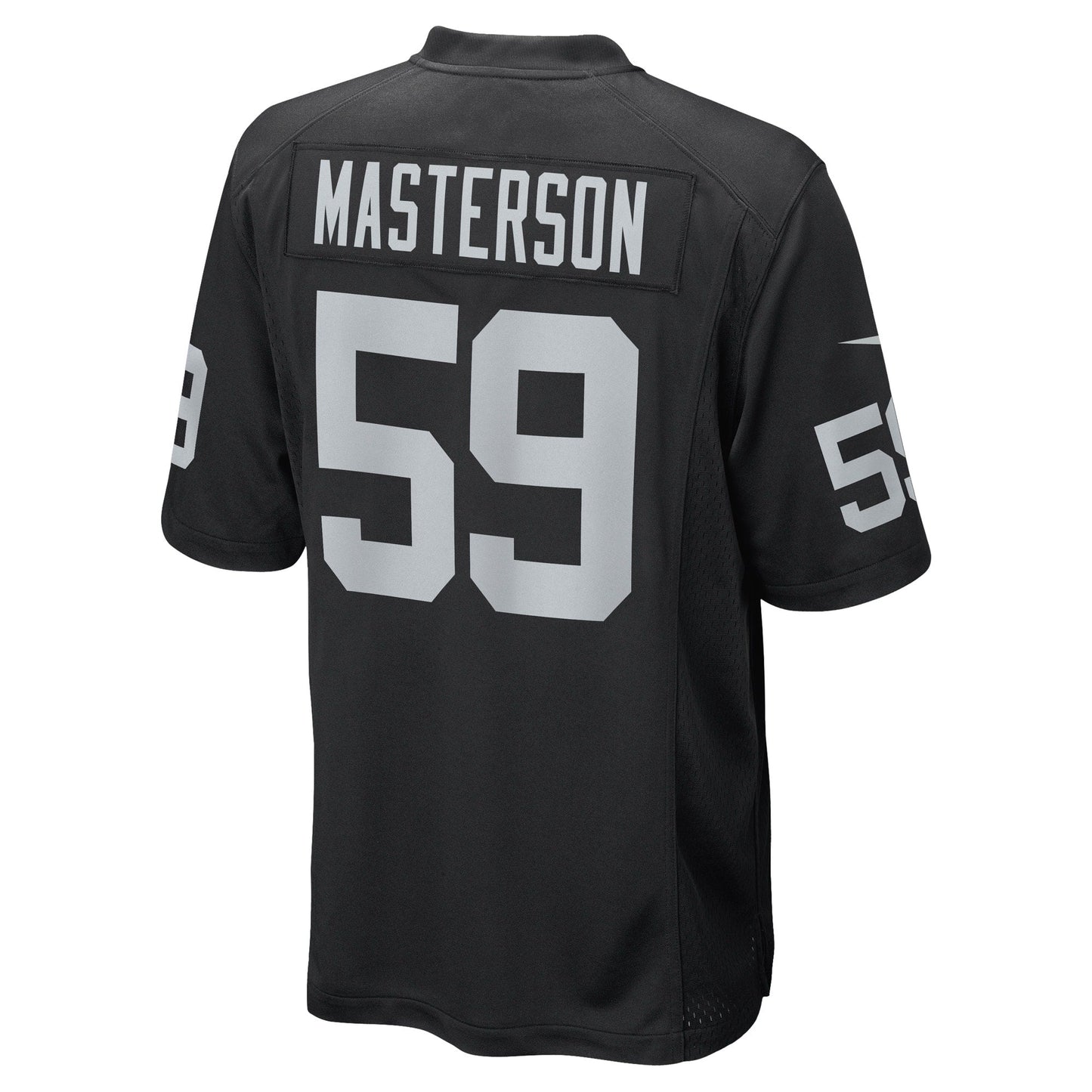 Luke Masterson Las Vegas Raiders Game Jersey - Black football jersey product view 3