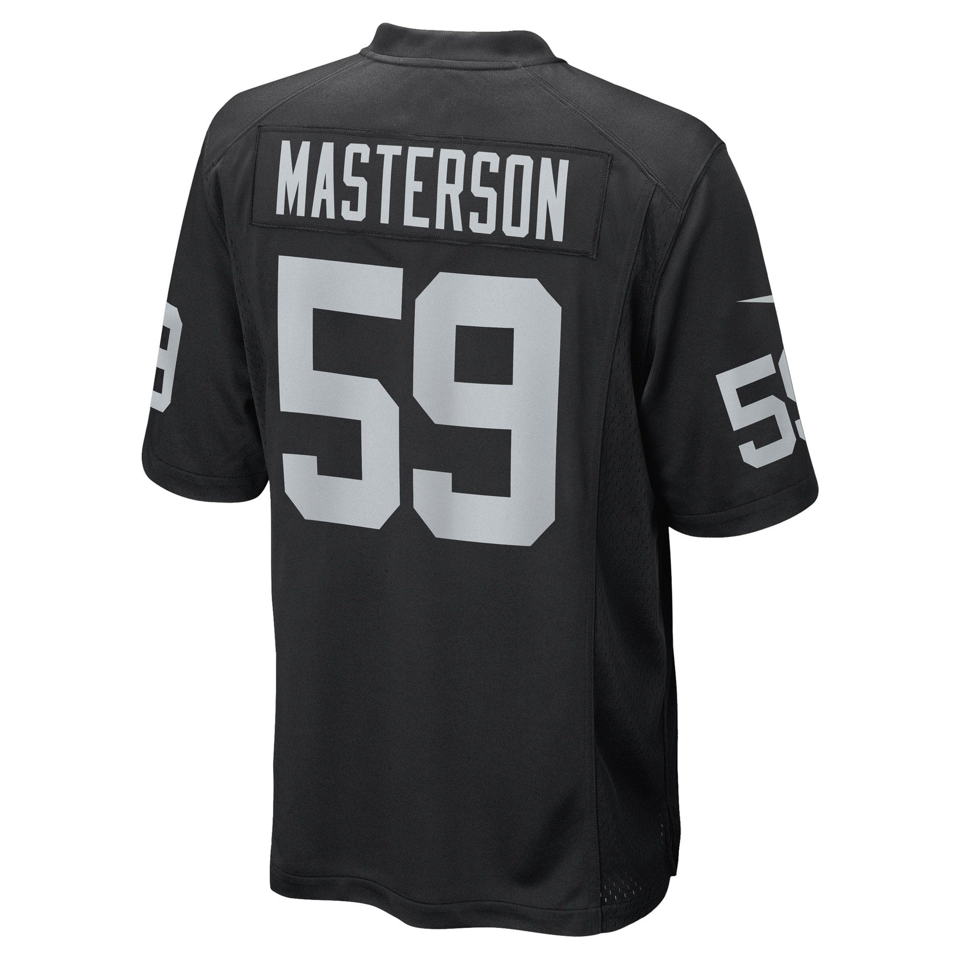 Luke Masterson Las Vegas Raiders Game Jersey - Black football jersey product view 3