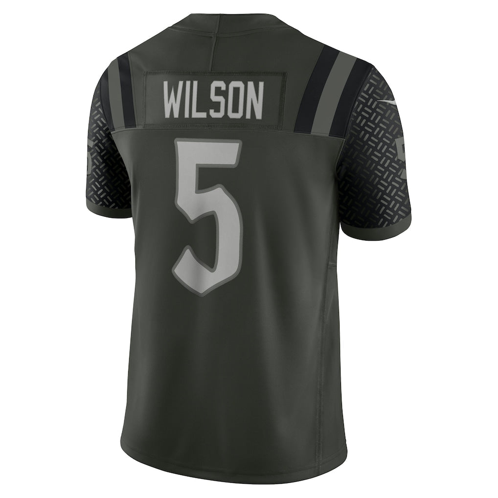 NY.Jets #5 Garrett Wilson Gotham Green 2025 Rivalries Collection Limited Jersey sports jersey product view 1