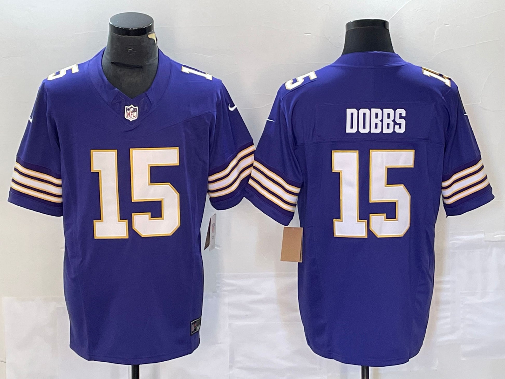 Men's Minnesota Vikings Joshua Dobbs Purple Classic Player Game Jersey football jersey product view 1