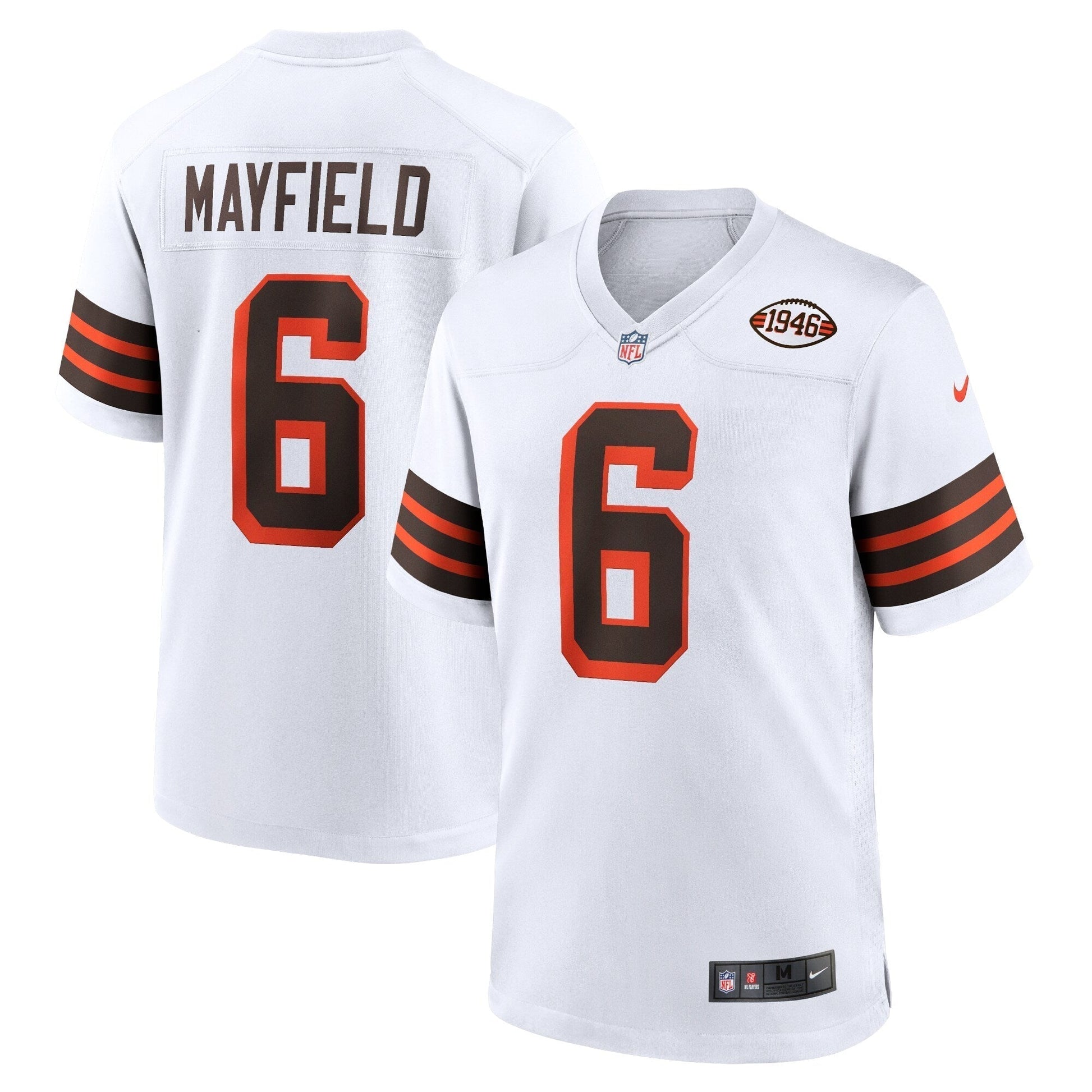 Baker Mayfield Cleveland Browns 1946 Collection Alternate Game Jersey - White football jersey product view 1