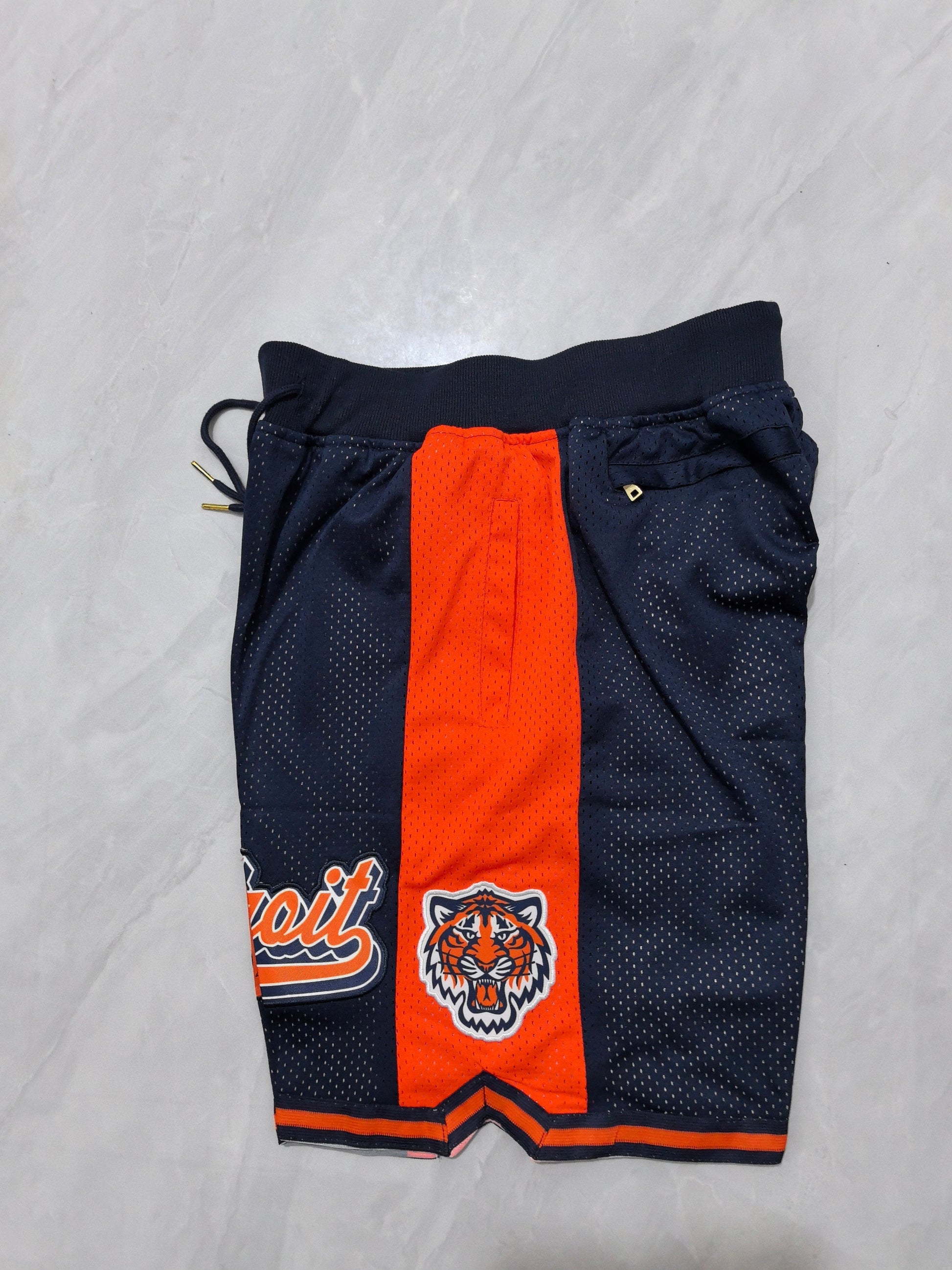 JUST DON Detroit Tigers Blue/Orange Pocket Shorts baseball jersey product view 3