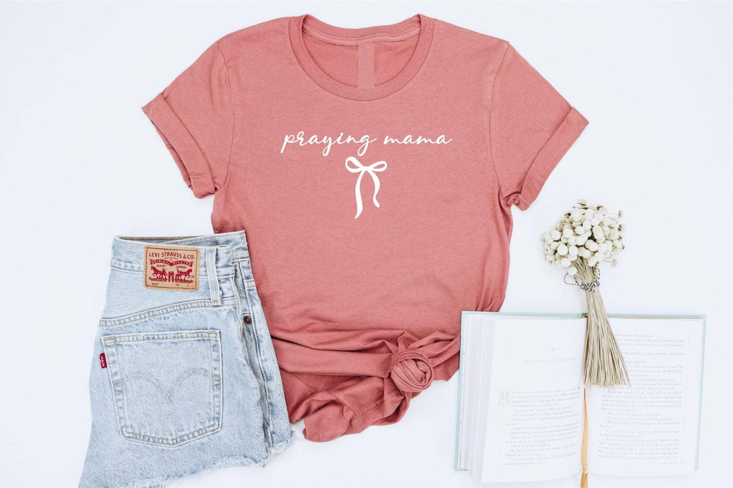 Praying Mama Mauve Faith Mother's Day Tultex Graphic Tee Unisex T-shirt, Sweatshirt, Hoodie, Long Sleeve Tee - T-Shirt, Sweatshirt, Hoodie