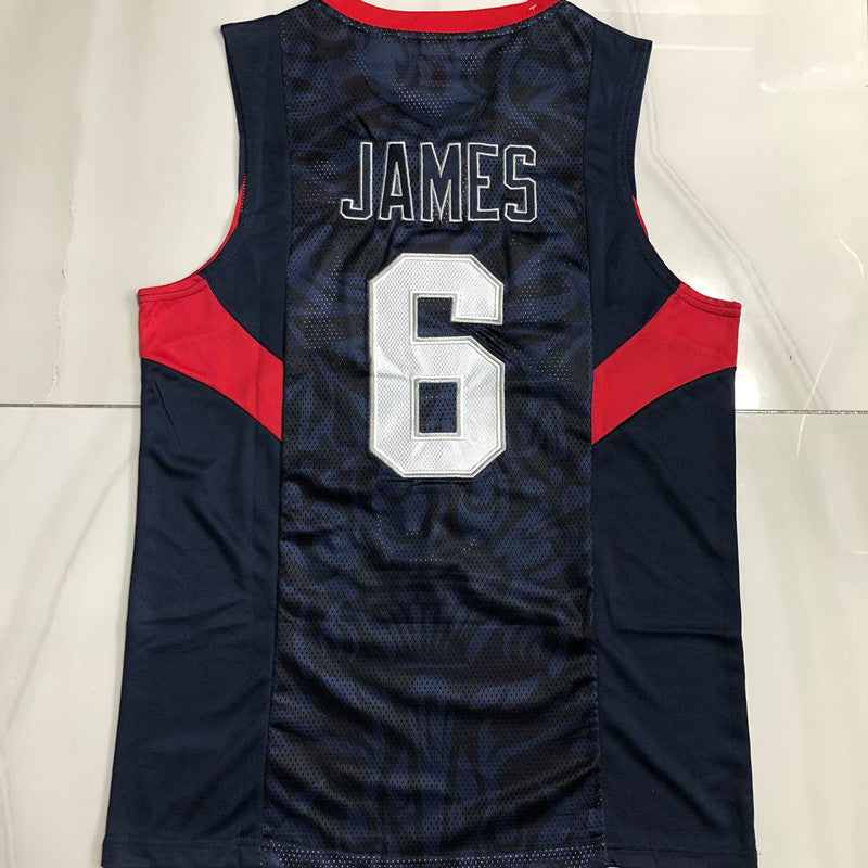 Dream Team James 6 Black MN basketball jersey product view 3