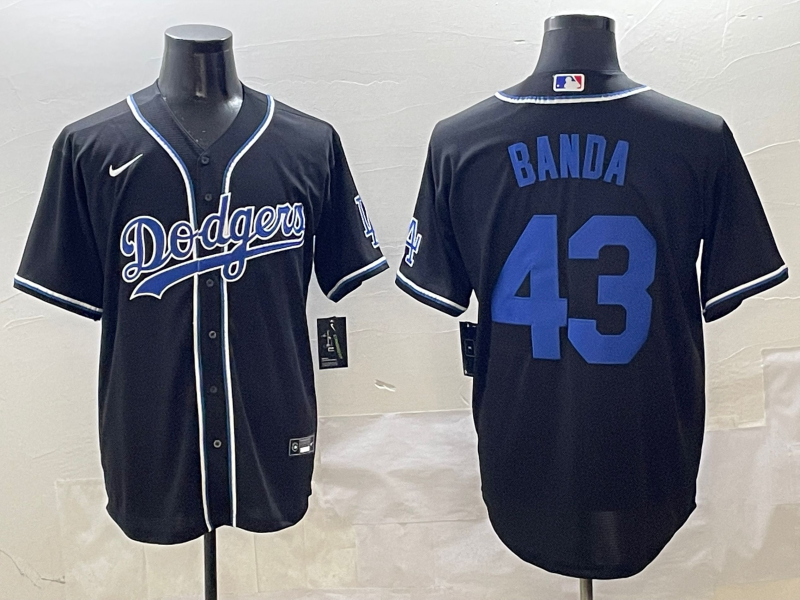 Men's Los Angeles Dodgers Anthony Banda Black Player Jersey baseball jersey product view 1