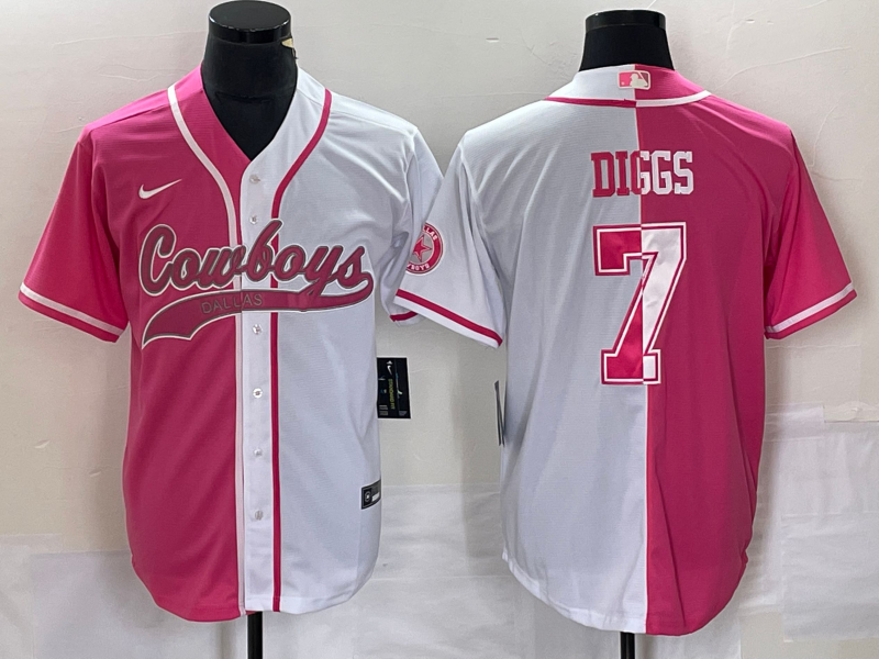 Men's Dallas Cowboys Trevon Diggs Pink/White Player Jersey Joint Edition football jersey product view 1
