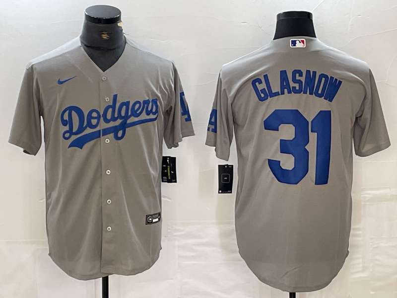 Men's Los Angeles Dodgers Tyler Glasnow Gray Replica Player Jersey baseball jersey product view 1