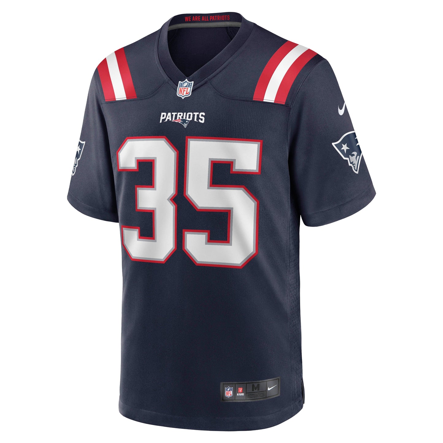 Jim Nance New England Patriots Retired Jersey - Navy football jersey product view 2