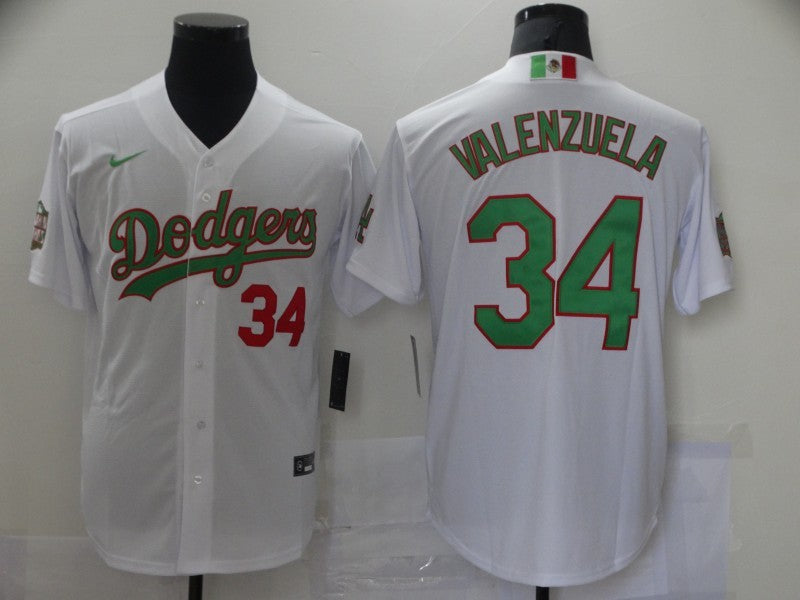 Men's Los Angeles Dodgers Fernando Valenzuela White Player Game Jersey baseball jersey product view 1