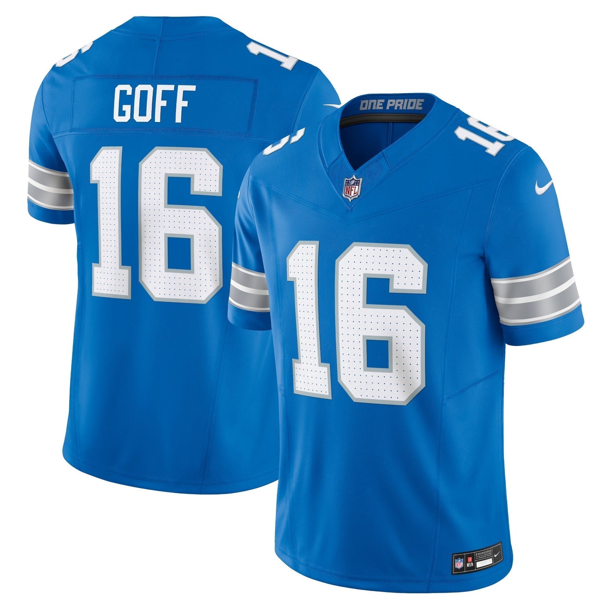 Jared Goff Detroit Lions Vapor F.U.S.E. Limited Jersey - Blue football jersey product view 1