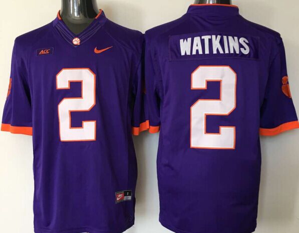 Men's Clemson Tigers Sammy Watkins #2 Purple Game Jersey sports jersey product view 1
