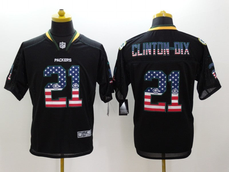 Men's Green Bay Packers Ha Ha Clinton-Dix #21 Black Game Jersey1 football jersey product view 1
