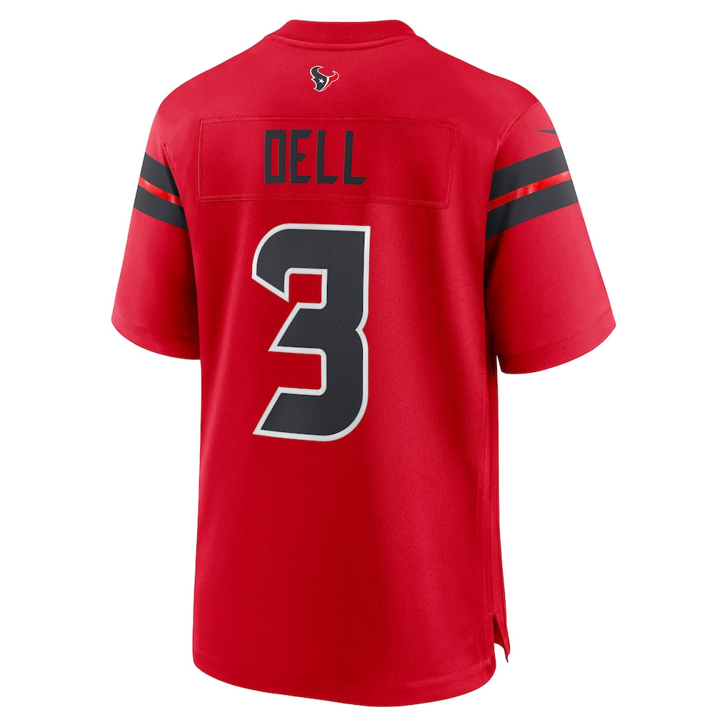 H.Texans #3 Tank Dell Red Alternate Game Jersey football jersey product view 1