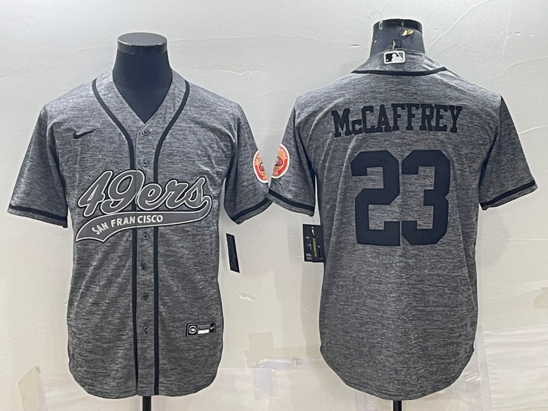 Men's San Francisco 49ers Christian McCaffrey Grey Game Jersey Joint Edition football jersey product view 1