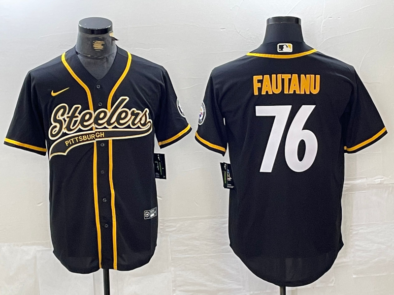 Men's Pittsburgh Steelers Troy Fautanu Black Game Jersey football jersey product view 1
