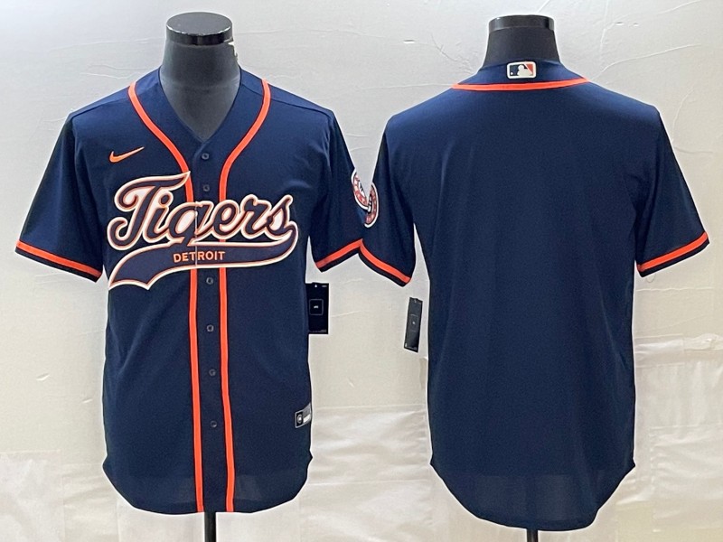 Men's Detroit Tigers Navy Blank Replica Jersey Joint Edition baseball jersey product view 1