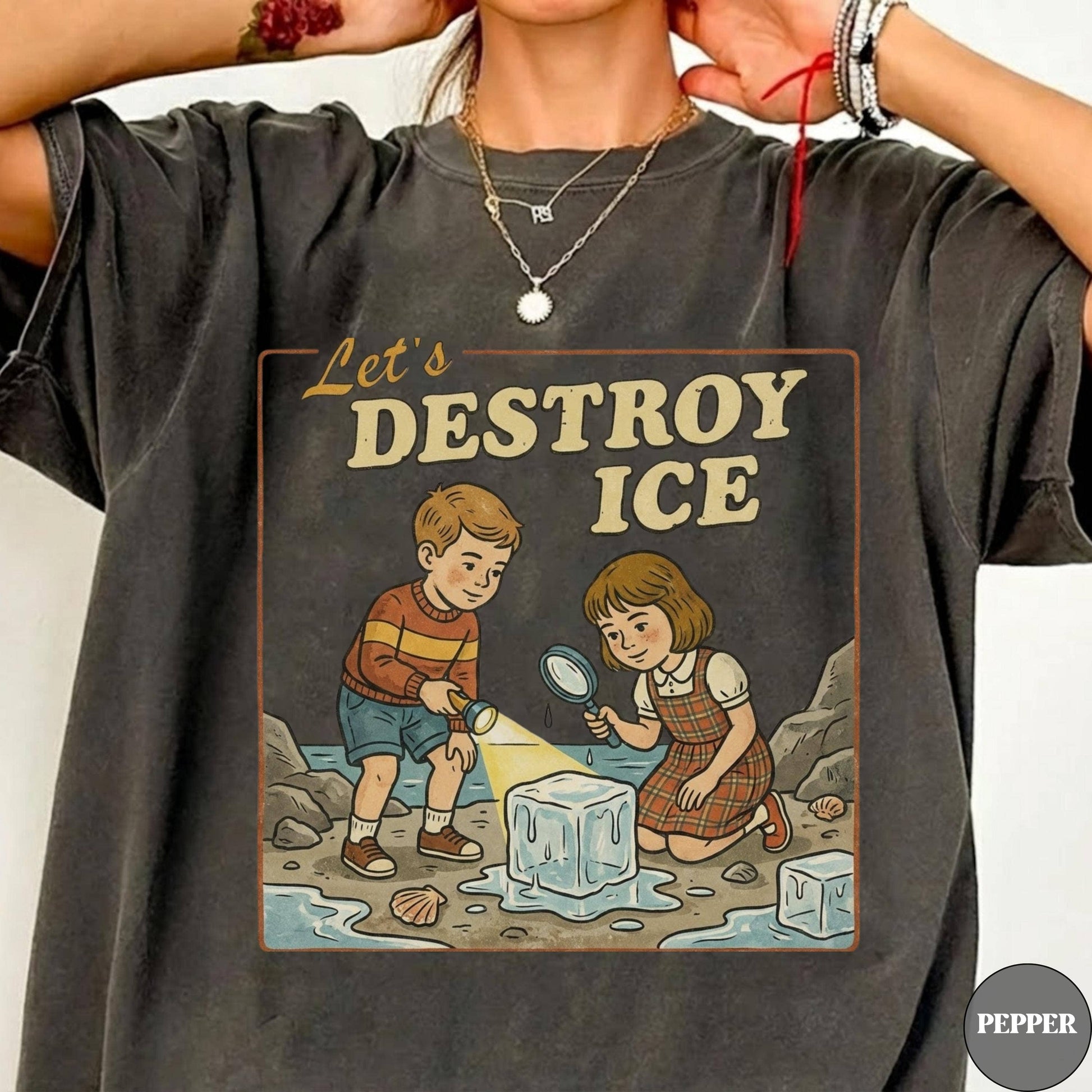 Let's Abolish Ice Retro Protest Graphic Tee Unisex T-shirt, Sweatshirt, Hoodie, Long Sleeve Tee - T-Shirt, Sweatshirt, Hoodie