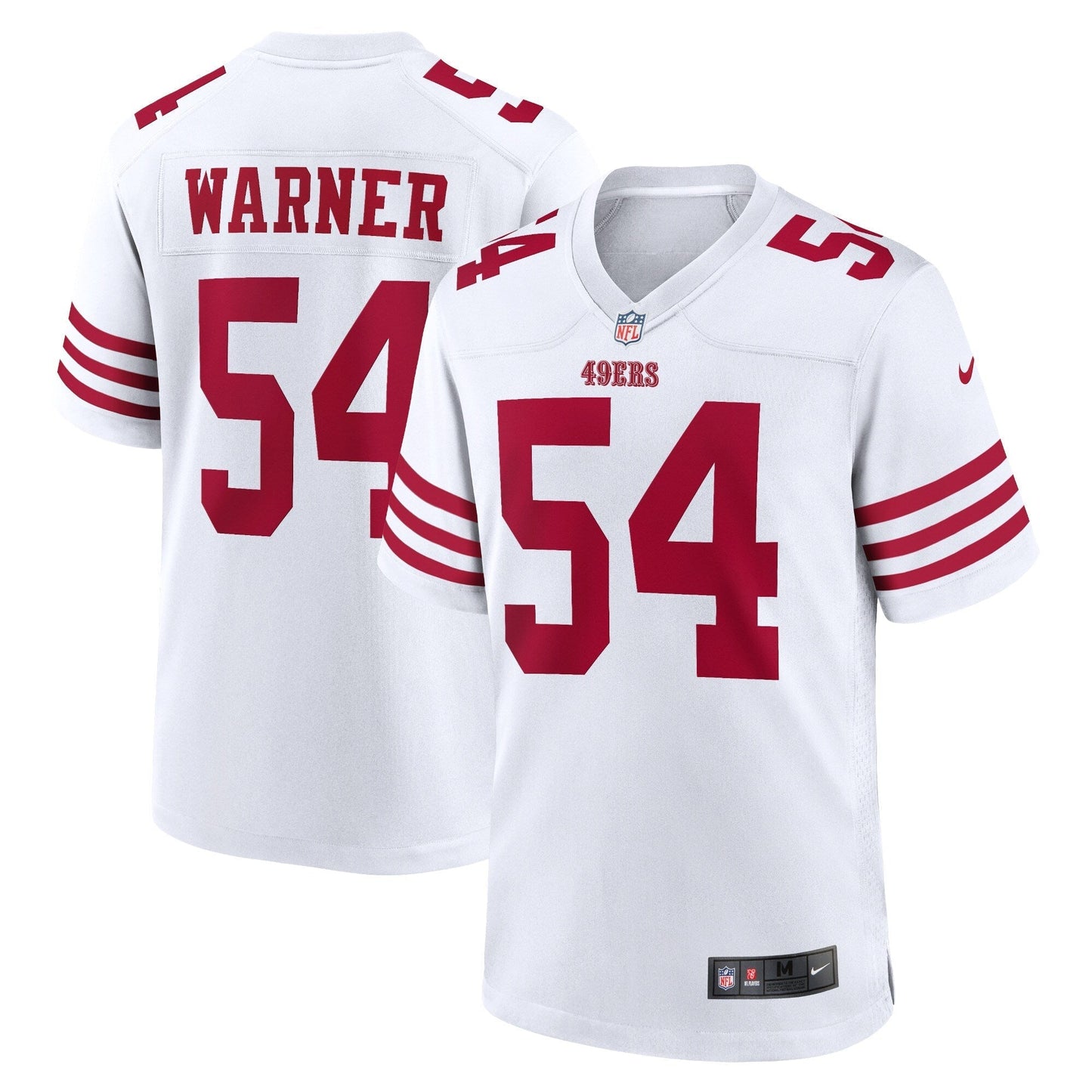 Fred Warner San Francisco 49ers Game Jersey - White football jersey product view 1
